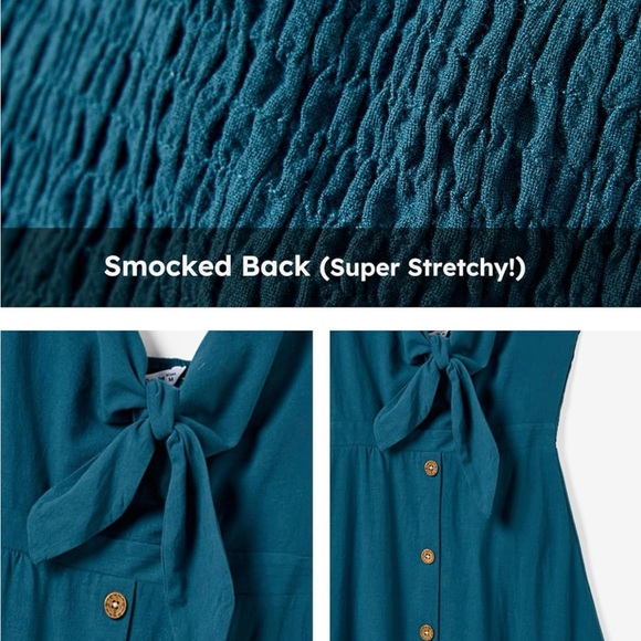 NWT PatPat Spaghetti Strap Casual Sleeveless Dress-Dark Green Large - Picture 2 of 6